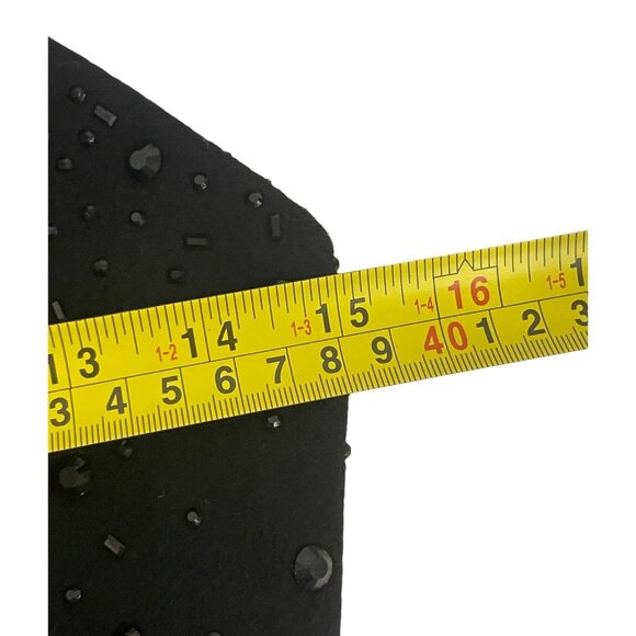 Massimo Dutti Womens Mini Dress Medium Black Beaded Prom Semi Wool 9210/954 NWT - Picture 14 of 16